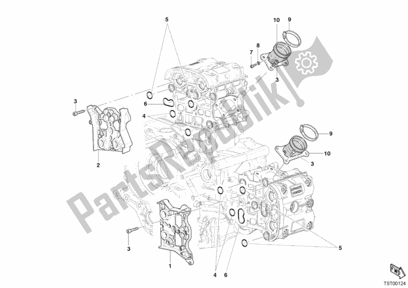 Toutes les pièces pour le Collecteur D'admission du Ducati Superbike 749 Dark 2004